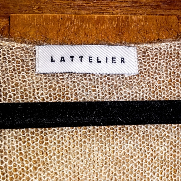 Lattelier Cream Cashmere Sheer Sweater - Picture 2 of 3